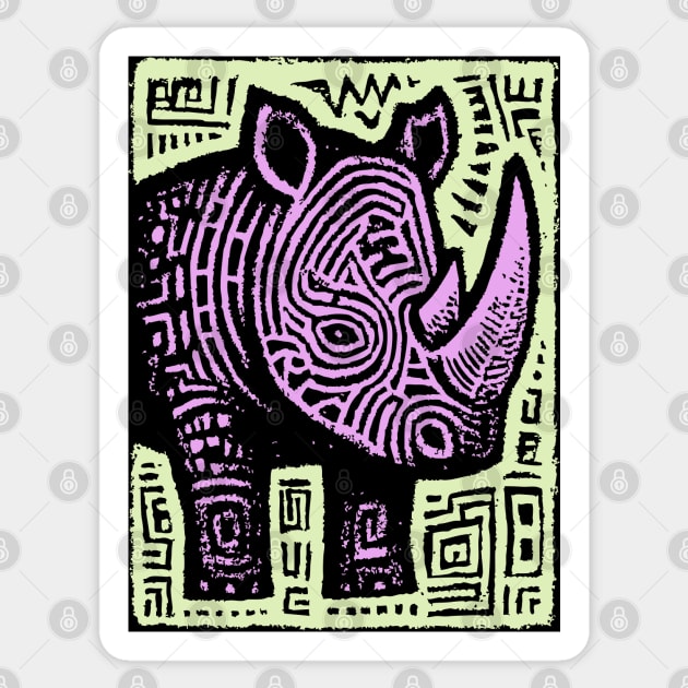 Vaporwave Rhino | Psychedelic Pastel Graphic Sticker by TuncGK